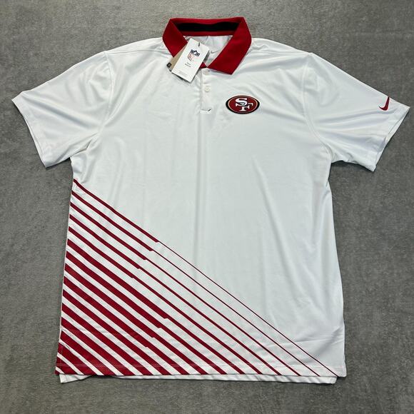 Nike Dri-Fit Men's XL White San Francisco 49ers Vapor Performance Polo Shirt NWT - Picture 1 of 9